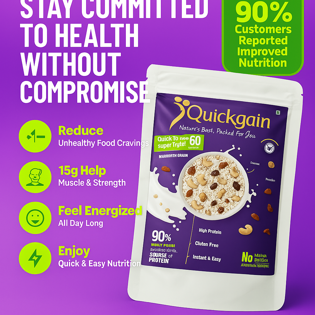 Quickgain – High-Protein Amaranth Breakfast Mix | 100% Natural, Gluten-Free, Instant & Wholesome Superfood