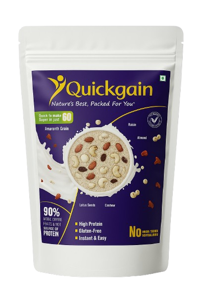 Quickgain – High-Protein Amaranth Breakfast Mix | 100% Natural, Gluten-Free, Instant & Wholesome Superfood
